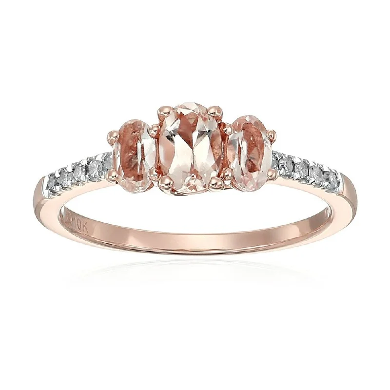 Tanzanite Gemstone Rings in 10K Gold with a Trilogy Design for a Sophisticated Gift10k Rose Gold Morganite and Diamond 3-Stone Engagement Ring, Size 7 - Pink Tanzanite Gemstone Rings in 10K Gold with a Trilogy Design for a Sophisticated Gift10k Rose Gold Morganite and Diamond 3-Stone Engagement Ring, Size 7 - Pink