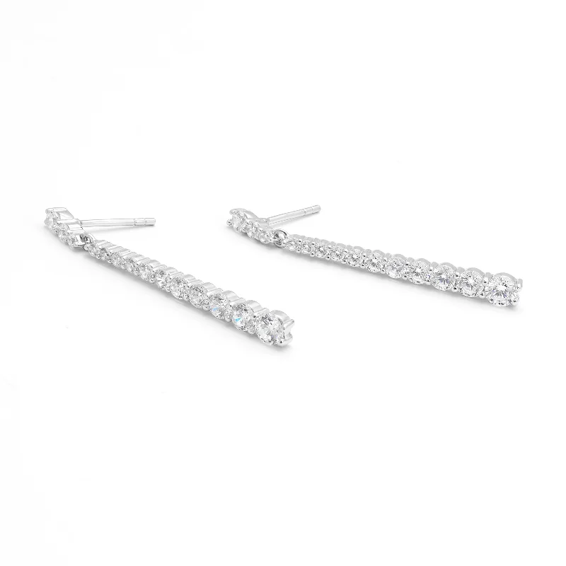 Infinity - Symbol Wedding Bands in Rose Gold with Small Diamonds for a Romantic and Symbolic GestureSterling Silver Long Graduating Zirconia Drop Stud Earrings Infinity - Symbol Wedding Bands in Rose Gold with Small Diamonds for a Romantic and Symbolic GestureSterling Silver Long Graduating Zirconia Drop Stud Earrings