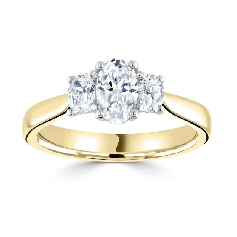 Men's Alexandrite Engagement Rings in Platinum with a Hidden Halo of DiamondsThe Oval Cut 9ct Yellow And White Gold Laboratory Grown Diamond Three Stone Engagement Ring
