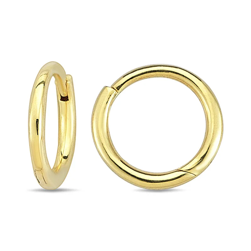 Pearl - and - Diamond - Studded Wedding Bands in White Gold for a Feminine and Elegant TouchPlain Hoop Earrings 11mm Pearl - and - Diamond - Studded Wedding Bands in White Gold for a Feminine and Elegant TouchPlain Hoop Earrings 11mm