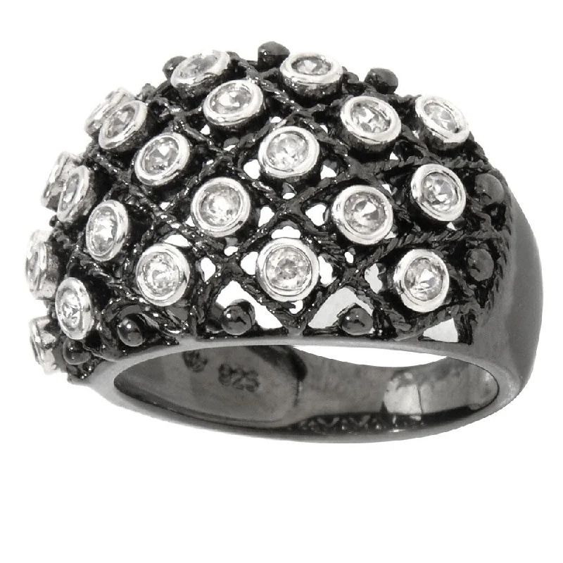 Peridot Gemstone Rings in 14K Gold - Filled Metal with a Pave - Set Band for a Sparkling LookBlack Rhodium-plated Natural White Zircon Dome Ring Peridot Gemstone Rings in 14K Gold - Filled Metal with a Pave - Set Band for a Sparkling LookBlack Rhodium-plated Natural White Zircon Dome Ring