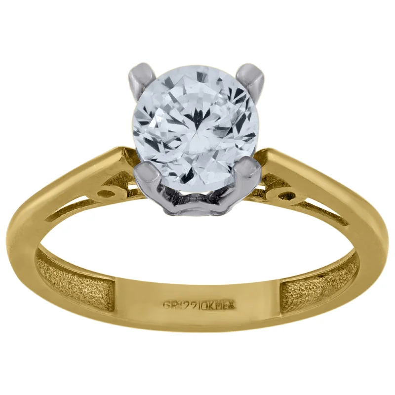 Men's Aquamarine Engagement Rings in 9K Gold with a Bezel - Set StoneKeene Jewelers 14kt Two-tone Gold Womens Cubic Zirconia Polished Finish Engagement Ring Men's Aquamarine Engagement Rings in 9K Gold with a Bezel - Set StoneKeene Jewelers 14kt Two-tone Gold Womens Cubic Zirconia Polished Finish Engagement Ring