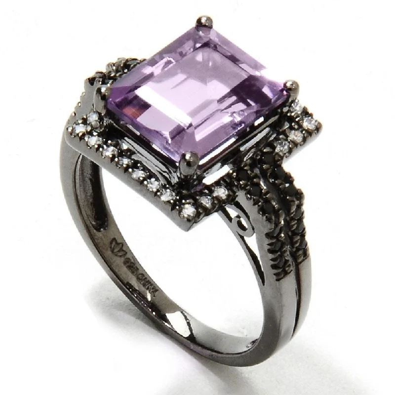 Aquamarine Gemstone Rings in 9K Gold with a Bezel Setting for a Modern and Secure FitBlack Rhodium O/ Silver 3.73Ctw African Amethyst Solitaire W/ Accent Ring Aquamarine Gemstone Rings in 9K Gold with a Bezel Setting for a Modern and Secure FitBlack Rhodium O/ Silver 3.73Ctw African Amethyst Solitaire W/ Accent Ring
