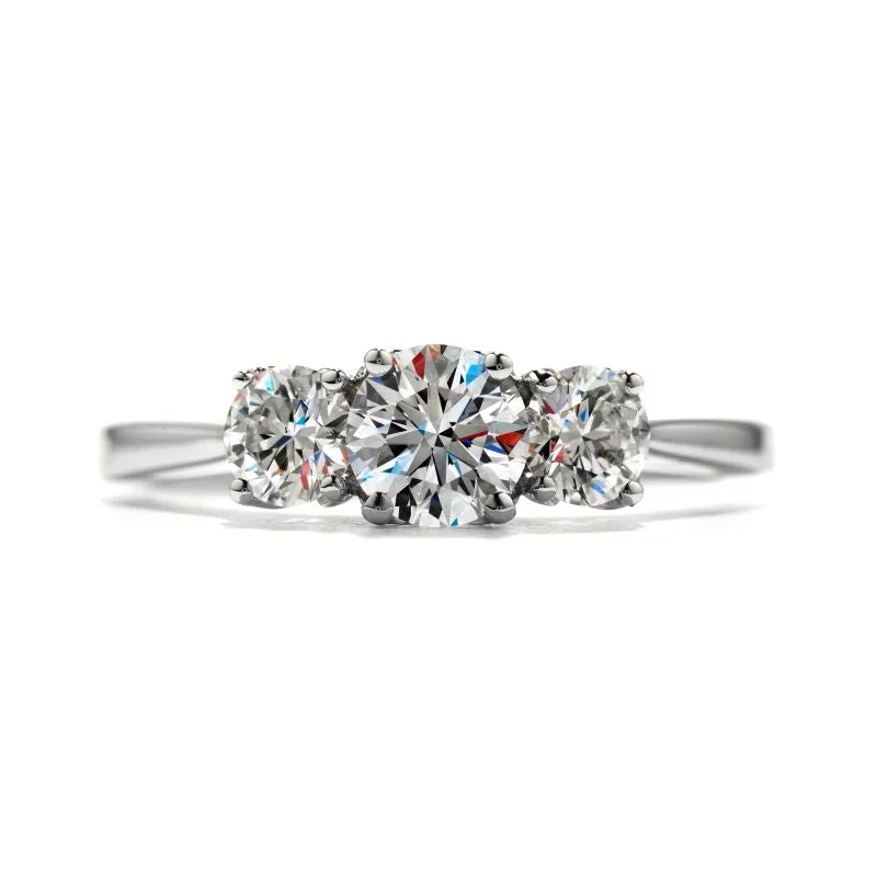 Men's Alexandrite Engagement Rings in Platinum with a Hidden Halo of DiamondsHearts On Fire Simply Bridal Leaf Three Stone Diamond Ring