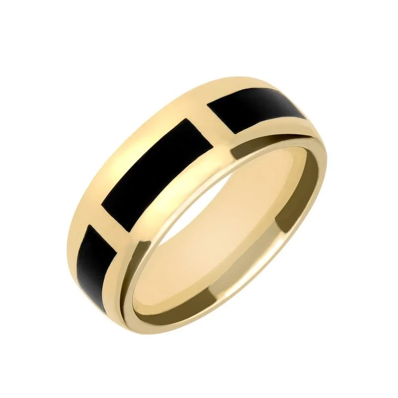Stackable Wedding Bands in Sterling Silver with Enamel Inlays for a Colorful and Versatile Option9ct Yellow Gold Whitby Jet Gap 8mm Wedding Band Ring Stackable Wedding Bands in Sterling Silver with Enamel Inlays for a Colorful and Versatile Option9ct Yellow Gold Whitby Jet Gap 8mm Wedding Band Ring