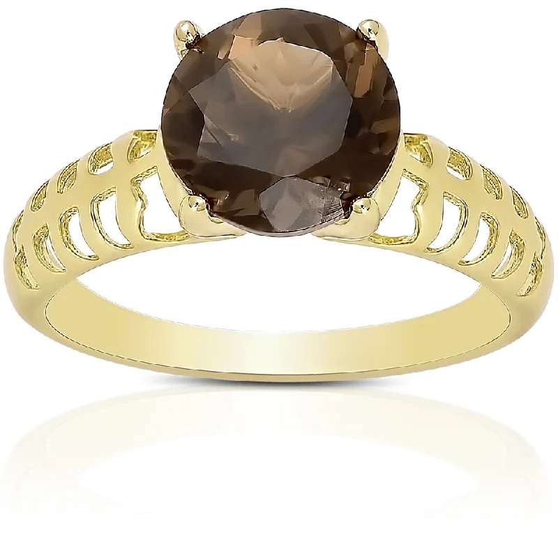 Peridot Gemstone Rings in 14K Gold - Filled Metal with a Pave - Set Band for a Sparkling LookDolce Giavonna Sterling Silver Smokey Quartz Solitaire Ring Peridot Gemstone Rings in 14K Gold - Filled Metal with a Pave - Set Band for a Sparkling LookDolce Giavonna Sterling Silver Smokey Quartz Solitaire Ring