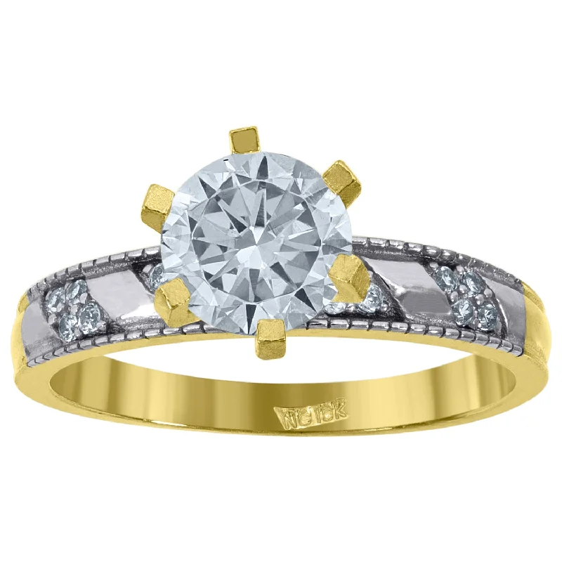 Men's Turquoise Engagement Rings in 925 Silver with a Southwestern - Inspired BandKeene Jewelers 10kt Two-tone Gold Womens Cubic Zirconia Engagement Ring Men's Turquoise Engagement Rings in 925 Silver with a Southwestern - Inspired BandKeene Jewelers 10kt Two-tone Gold Womens Cubic Zirconia Engagement Ring