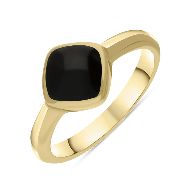 Sapphire - and - Diamond - Accented Wedding Bands in Platinum for a Royal and Sophisticated Look9ct Yellow Gold Whitby Jet Cushion Ring Sapphire - and - Diamond - Accented Wedding Bands in Platinum for a Royal and Sophisticated Look9ct Yellow Gold Whitby Jet Cushion Ring