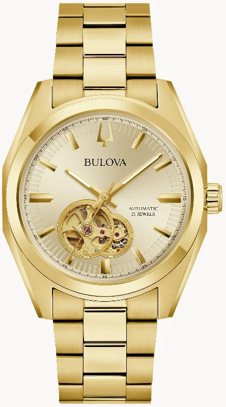 Two - Tone Gold and Silver Wedding Bands with a Twist Design for a Contemporary and Eye - Catching StyleBulova Classic Surveyor Automatic