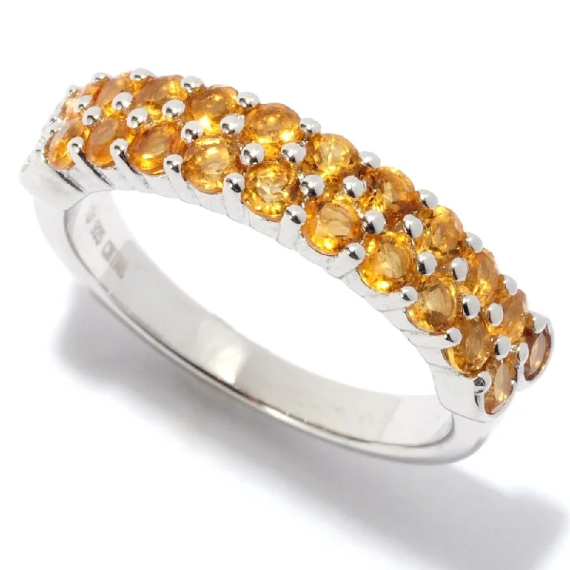 Topaz Gemstone Rings in 10K Gold with a Channel - Set Design for a Contemporary and Durable OptionRhodium Over Sterling Silver 0.98ctw Citrine Band Ring Topaz Gemstone Rings in 10K Gold with a Channel - Set Design for a Contemporary and Durable OptionRhodium Over Sterling Silver 0.98ctw Citrine Band Ring