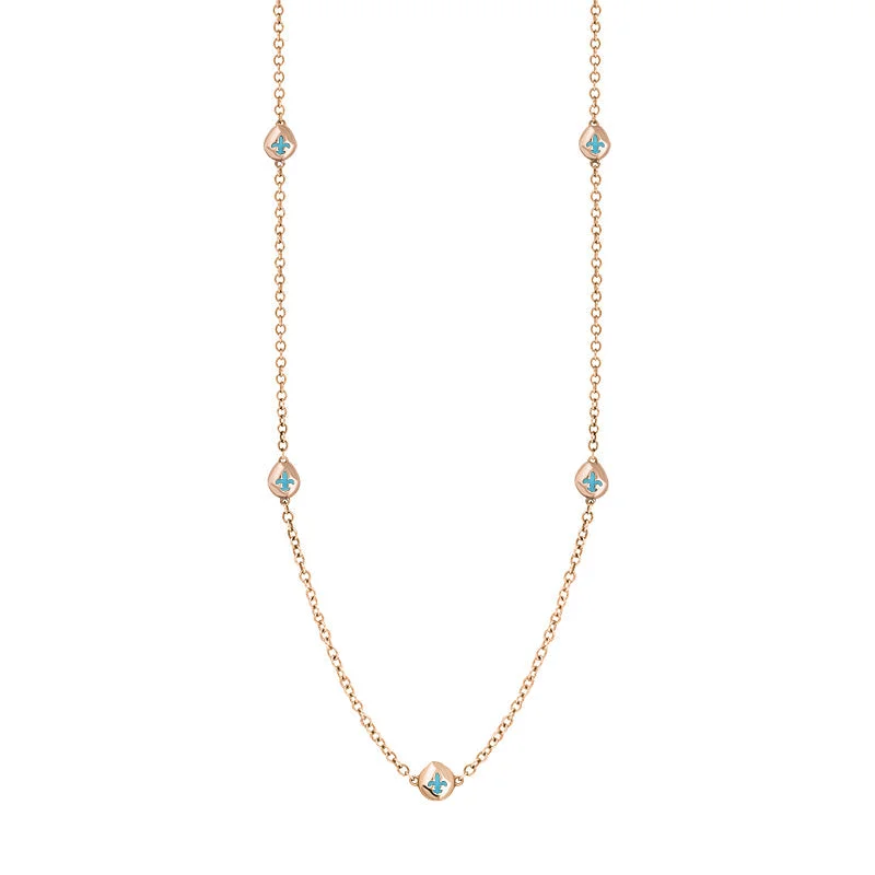 chain necklaces for groomsmen9ct Rose Gold Turquoise Fleur De Lis Link Disc Chain Necklace chain necklaces for groomsmen9ct Rose Gold Turquoise Fleur De Lis Link Disc Chain Necklace