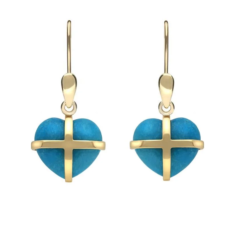Moissanite - Set Wedding Bands in Yellow Gold for a Sparkling and Ethical Alternative to Diamonds9ct Yellow Gold Turquoise Small Cross Heart Drop Earrings Moissanite - Set Wedding Bands in Yellow Gold for a Sparkling and Ethical Alternative to Diamonds9ct Yellow Gold Turquoise Small Cross Heart Drop Earrings