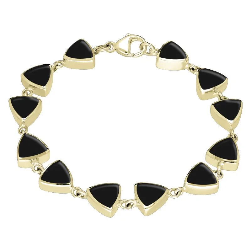 Men's Carbon Fiber - Inlaid Wedding Bands in Stainless Steel for a High - Tech and Stylish Design9ct Yellow Gold Whitby Jet Curved Triangle Bracelet Men's Carbon Fiber - Inlaid Wedding Bands in Stainless Steel for a High - Tech and Stylish Design9ct Yellow Gold Whitby Jet Curved Triangle Bracelet