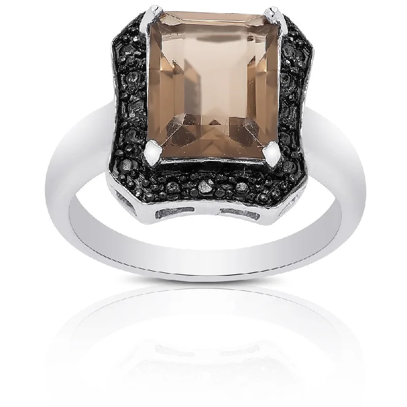 Opal Gemstone Rings in Rose Gold with a Milgrain Edge for a Feminine and Romantic StyleDolce Giavonna Sterling Silver Smokey Quartz and Diamond Accent Square Ring Opal Gemstone Rings in Rose Gold with a Milgrain Edge for a Feminine and Romantic StyleDolce Giavonna Sterling Silver Smokey Quartz and Diamond Accent Square Ring