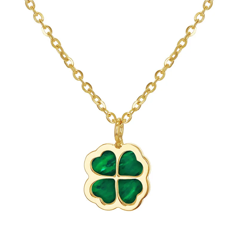 Pearl - and - Diamond - Studded Wedding Bands in White Gold for a Feminine and Elegant TouchMalachite Clover Pendant Pearl - and - Diamond - Studded Wedding Bands in White Gold for a Feminine and Elegant TouchMalachite Clover Pendant