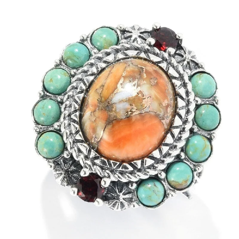 Lapis Lazuli Gemstone Rings in Sterling Silver with a Star - Shaped Setting for a Celestial - Inspired PieceSterling Silver Orange Spiny Oyster & Gemstone Halo Ring Lapis Lazuli Gemstone Rings in Sterling Silver with a Star - Shaped Setting for a Celestial - Inspired PieceSterling Silver Orange Spiny Oyster & Gemstone Halo Ring