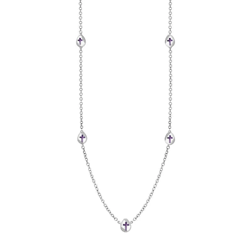 pendant chain necklaces themes9ct White Gold Blue John Cross Link Disc Chain Necklace pendant chain necklaces themes9ct White Gold Blue John Cross Link Disc Chain Necklace