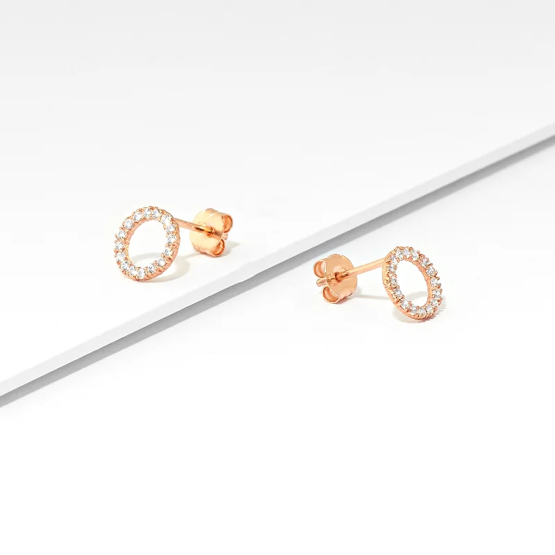 Emerald - Cut Gemstone Wedding Bands in 18K Gold for a Luxurious and Statement - Making Piece9R Rose Gold Zirconia Circle Stud Earrings Emerald - Cut Gemstone Wedding Bands in 18K Gold for a Luxurious and Statement - Making Piece9R Rose Gold Zirconia Circle Stud Earrings