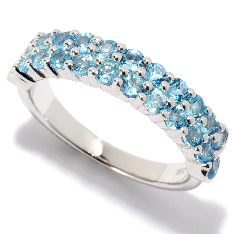 Topaz Gemstone Rings in 10K Gold with a Channel - Set Design for a Contemporary and Durable OptionRhodium Over Sterling Silver 1.26Ctw Swiss Blue Topaz Ring Topaz Gemstone Rings in 10K Gold with a Channel - Set Design for a Contemporary and Durable OptionRhodium Over Sterling Silver 1.26Ctw Swiss Blue Topaz Ring