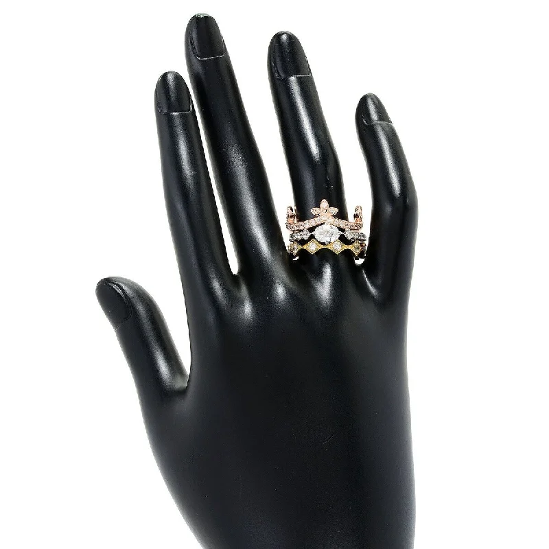 Iolite Gemstone Rings in 10K Gold with a Twisted Band for a Distinctive and Stylish AccessoryDallas Prince Designs Set of 3 Gemstone & White Zircon Stack Band Rings Iolite Gemstone Rings in 10K Gold with a Twisted Band for a Distinctive and Stylish AccessoryDallas Prince Designs Set of 3 Gemstone & White Zircon Stack Band Rings
