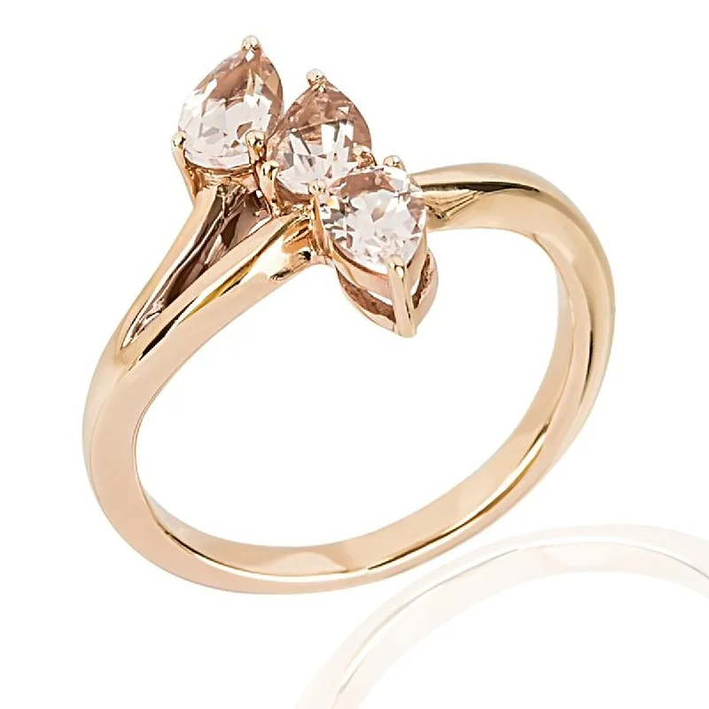 Peridot Gemstone Rings in 14K Gold - Filled Metal with a Pave - Set Band for a Sparkling Look925 Sterling Silver Morganite 3-Stone Ring Peridot Gemstone Rings in 14K Gold - Filled Metal with a Pave - Set Band for a Sparkling Look925 Sterling Silver Morganite 3-Stone Ring