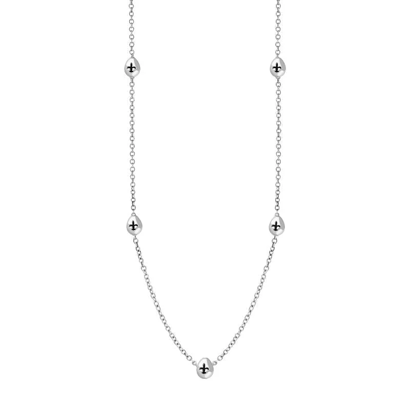 casual chain necklaces for teens9ct White Gold Whitby Jet Fleur De Lis Link Disc Chain Necklace casual chain necklaces for teens9ct White Gold Whitby Jet Fleur De Lis Link Disc Chain Necklace