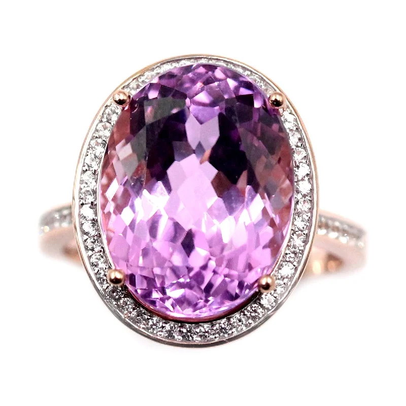 Topaz Gemstone Rings in 10K Gold with a Channel - Set Design for a Contemporary and Durable Option14Kt Gold Rose Kunzite and White Natural Zircon Ring