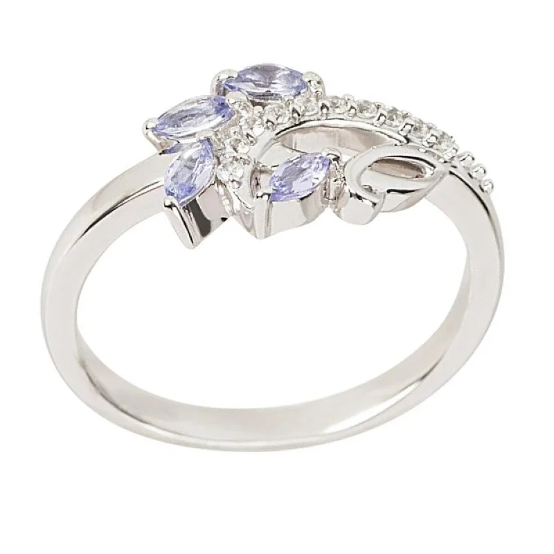 Agate Gemstone Rings in Sterling Silver with a Mosaic - Inspired Inlay for a Bohemian Style925 Sterling Silver Tanzanite and White Natural Zircon Ring Agate Gemstone Rings in Sterling Silver with a Mosaic - Inspired Inlay for a Bohemian Style925 Sterling Silver Tanzanite and White Natural Zircon Ring