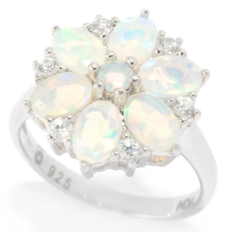 Aquamarine Gemstone Rings in 9K Gold with a Bezel Setting for a Modern and Secure FitSterling Silver Ethiopian Opal & White Zircon Flower Ring Aquamarine Gemstone Rings in 9K Gold with a Bezel Setting for a Modern and Secure FitSterling Silver Ethiopian Opal & White Zircon Flower Ring