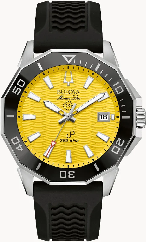 Stackable Wedding Bands in Sterling Silver with Enamel Inlays for a Colorful and Versatile OptionBulova Marine Star Precisionist Stackable Wedding Bands in Sterling Silver with Enamel Inlays for a Colorful and Versatile OptionBulova Marine Star Precisionist