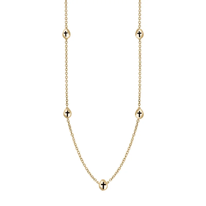 chain necklaces matching earrings18ct Yellow Gold Whitby Jet Cross Link Disc Chain Necklace chain necklaces matching earrings18ct Yellow Gold Whitby Jet Cross Link Disc Chain Necklace