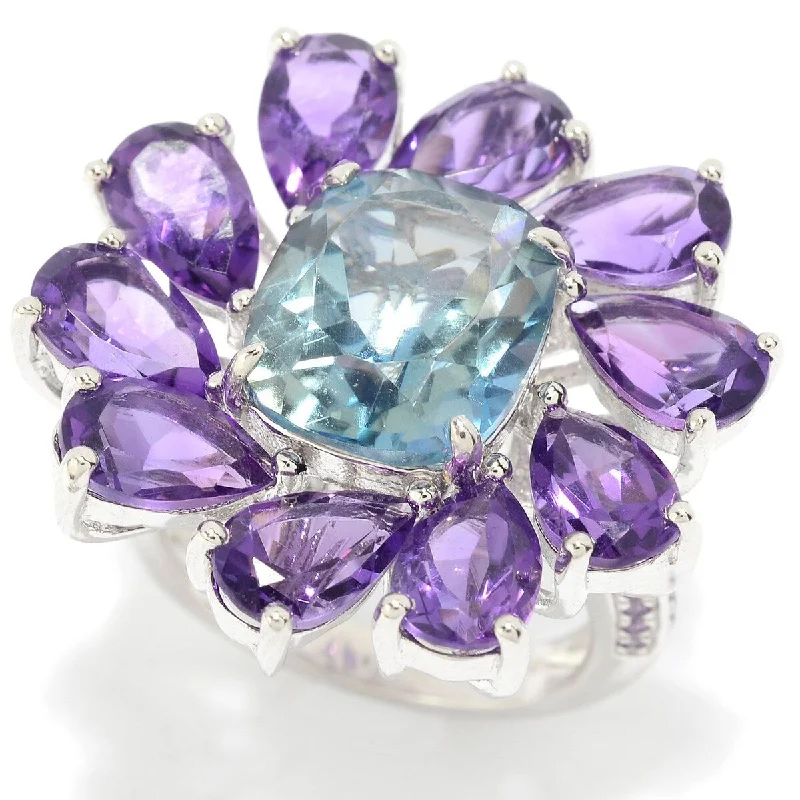 Lapis Lazuli Gemstone Rings in Sterling Silver with a Star - Shaped Setting for a Celestial - Inspired Piece925 Sterling Silver Aqua Quartz and African Amethyst Ring Lapis Lazuli Gemstone Rings in Sterling Silver with a Star - Shaped Setting for a Celestial - Inspired Piece925 Sterling Silver Aqua Quartz and African Amethyst Ring