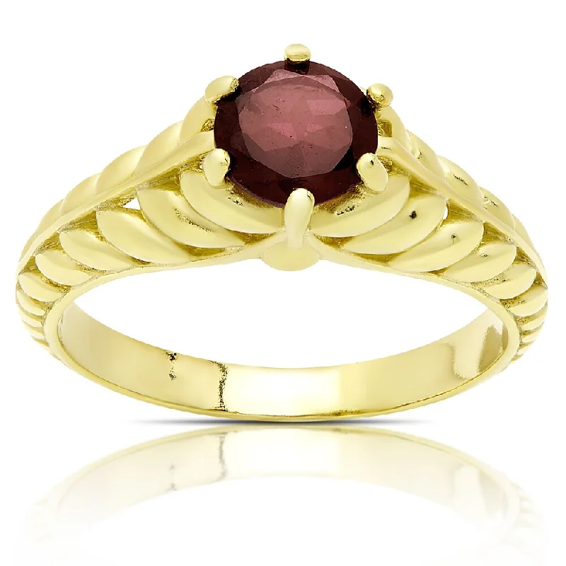 Iolite Gemstone Rings in 10K Gold with a Twisted Band for a Distinctive and Stylish AccessoryDolce Giavonna Gold Over Sterling Silver Garnet Solitaire Ring Iolite Gemstone Rings in 10K Gold with a Twisted Band for a Distinctive and Stylish AccessoryDolce Giavonna Gold Over Sterling Silver Garnet Solitaire Ring