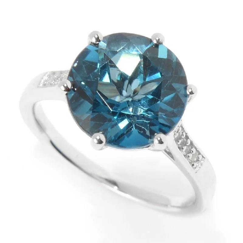 Sapphire Gemstone Rings in 18K White Gold with Diamond Accents for an Elegant EngagementSterling Silver 5.19ctw London Blue Topaz & White Topaz Ring Sapphire Gemstone Rings in 18K White Gold with Diamond Accents for an Elegant EngagementSterling Silver 5.19ctw London Blue Topaz & White Topaz Ring