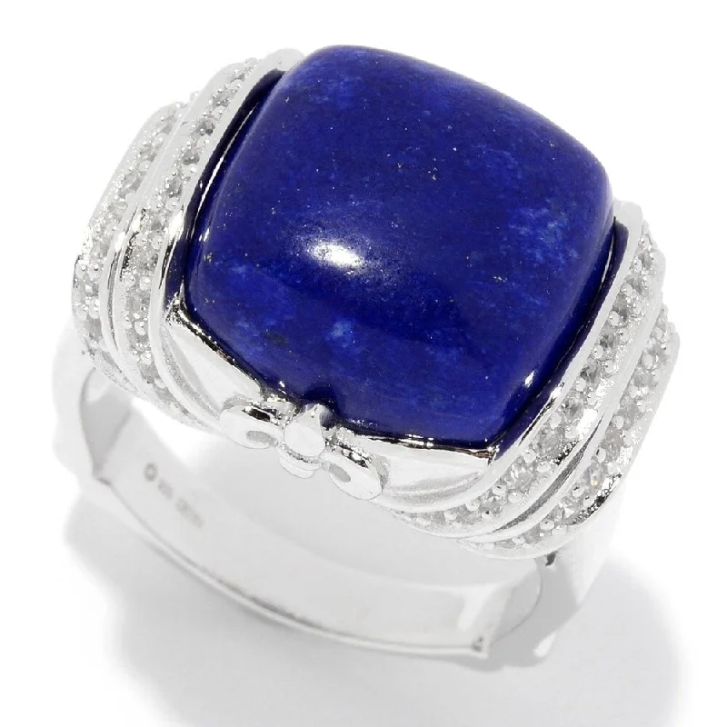 Jasper Gemstone Rings in 18K Gold Vermeil with a Matte Finish for a Subtle and Elegant LookSterling Silver 14mm Cushion Shaped Lapis & White Zircon Ring Jasper Gemstone Rings in 18K Gold Vermeil with a Matte Finish for a Subtle and Elegant LookSterling Silver 14mm Cushion Shaped Lapis & White Zircon Ring
