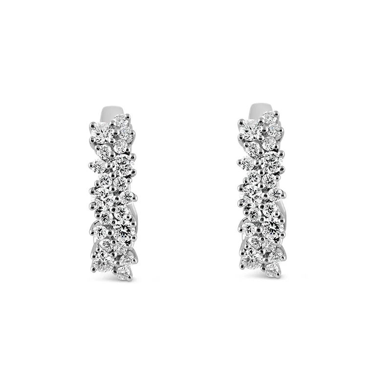 Adjustable - Fit Wedding Bands in Gold - Plated Metal for a Comfortable and Custom - Fitting OptionDamiani Diamond Floral Cluster Hoop Earrings Adjustable - Fit Wedding Bands in Gold - Plated Metal for a Comfortable and Custom - Fitting OptionDamiani Diamond Floral Cluster Hoop Earrings