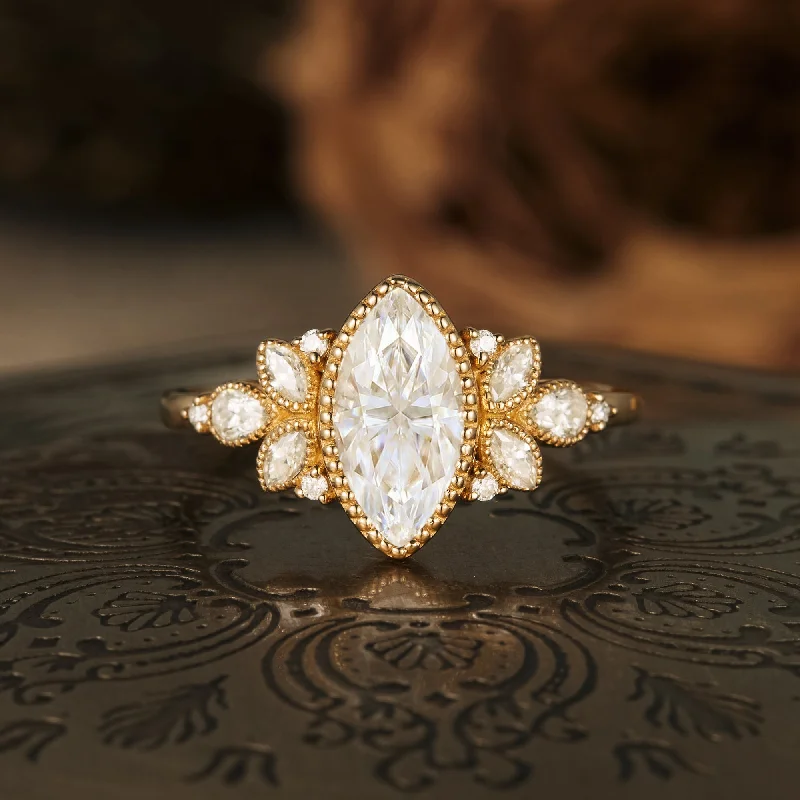 Men's Citrine Engagement Rings in Stainless Steel with a Stackable Band DesignGemsMagic Marquise Moissanite Vintage Halo Engagement Ring Men's Citrine Engagement Rings in Stainless Steel with a Stackable Band DesignGemsMagic Marquise Moissanite Vintage Halo Engagement Ring