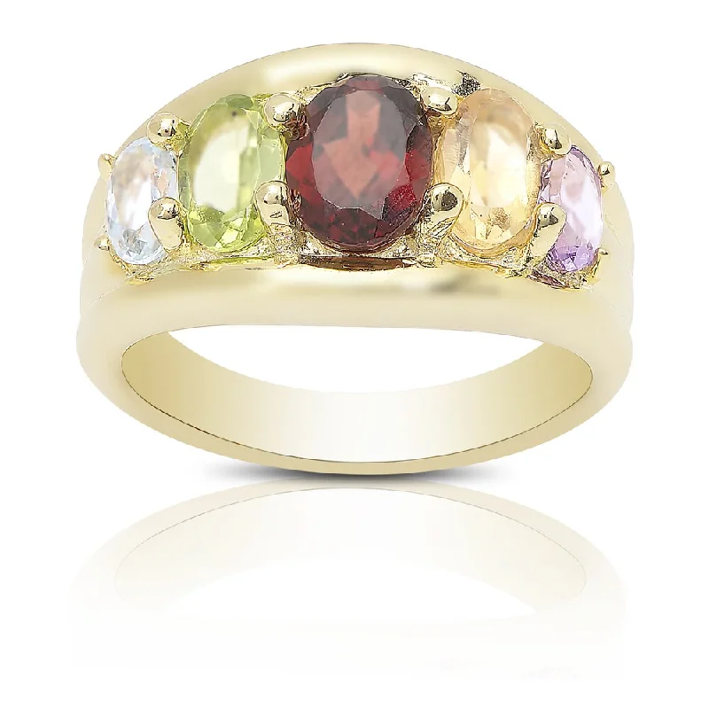 Lapis Lazuli Gemstone Rings in Sterling Silver with a Star - Shaped Setting for a Celestial - Inspired PieceDolce Giavonna Gold Over Sterling Silver Multi Gemstone Ring Lapis Lazuli Gemstone Rings in Sterling Silver with a Star - Shaped Setting for a Celestial - Inspired PieceDolce Giavonna Gold Over Sterling Silver Multi Gemstone Ring