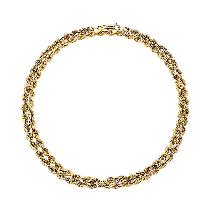 modern chain necklaces for girls9ct Yellow Gold Rope Chain Necklace