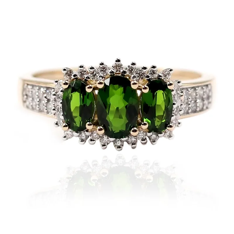 Aquamarine Gemstone Rings in 9K Gold with a Bezel Setting for a Modern and Secure Fit14KT Yellow Gold Chrome Diopside and Diamond Ring Aquamarine Gemstone Rings in 9K Gold with a Bezel Setting for a Modern and Secure Fit14KT Yellow Gold Chrome Diopside and Diamond Ring