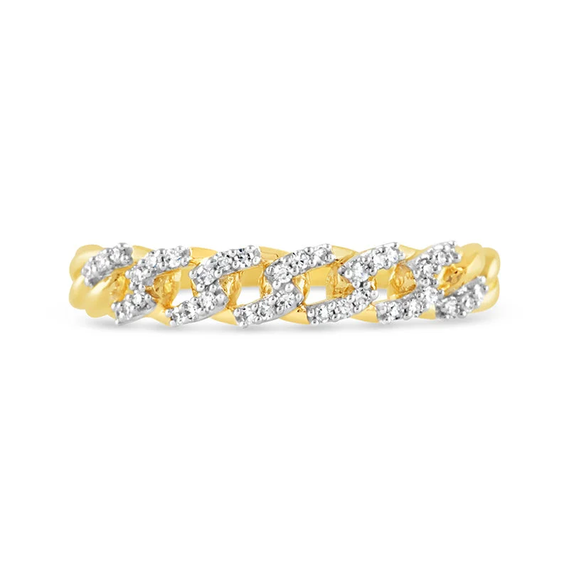 Diamond Chain Link Ring