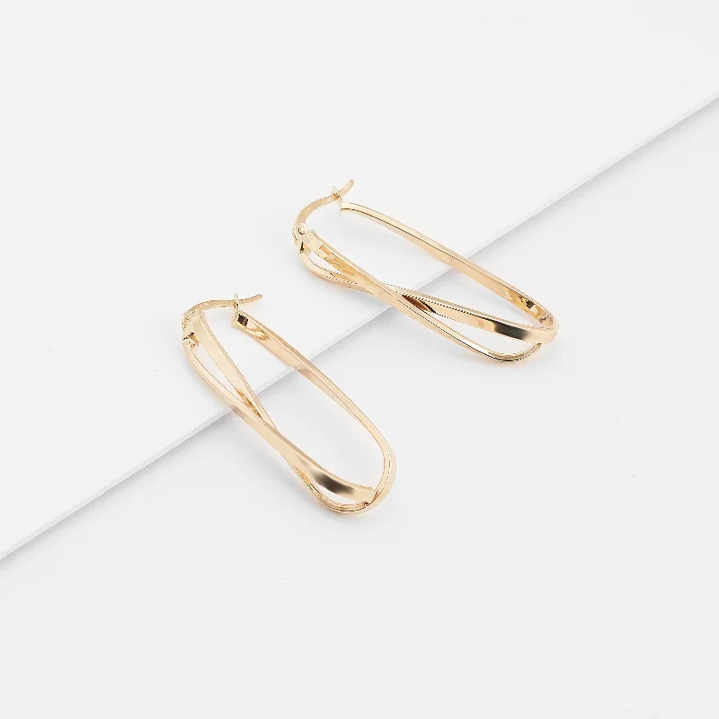 Pearl - and - Diamond - Studded Wedding Bands in White Gold for a Feminine and Elegant Touch9K Yellow Gold Long Oval Crossover Hoop Earrings 35mm Pearl - and - Diamond - Studded Wedding Bands in White Gold for a Feminine and Elegant Touch9K Yellow Gold Long Oval Crossover Hoop Earrings 35mm