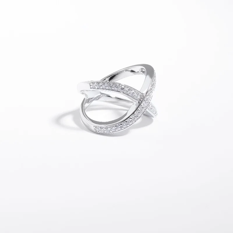 Custom - Engraved Titanium Wedding Bands with Personalized Messages for a One - of - a - Kind and Sentimental PieceSterling Silver Zirconia Crossover Split Band Ring Custom - Engraved Titanium Wedding Bands with Personalized Messages for a One - of - a - Kind and Sentimental PieceSterling Silver Zirconia Crossover Split Band Ring
