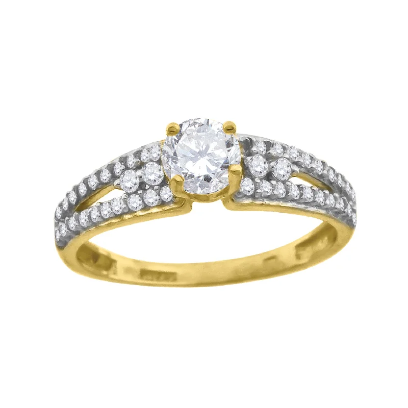 Men's Opal Engagement Rings in 10K Gold with a Milgrain - Trimmed BandKeene Jewelers 10kt Two-tone Gold Womens Cubic Zirconia Engagement Ring Men's Opal Engagement Rings in 10K Gold with a Milgrain - Trimmed BandKeene Jewelers 10kt Two-tone Gold Womens Cubic Zirconia Engagement Ring