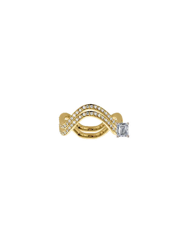 Men's Citrine Engagement Rings in Stainless Steel with a Stackable Band DesignDOUBLE PAVÉ PETITE COMETE BAGUETTE DIAMOND RING Men's Citrine Engagement Rings in Stainless Steel with a Stackable Band DesignDOUBLE PAVÉ PETITE COMETE BAGUETTE DIAMOND RING