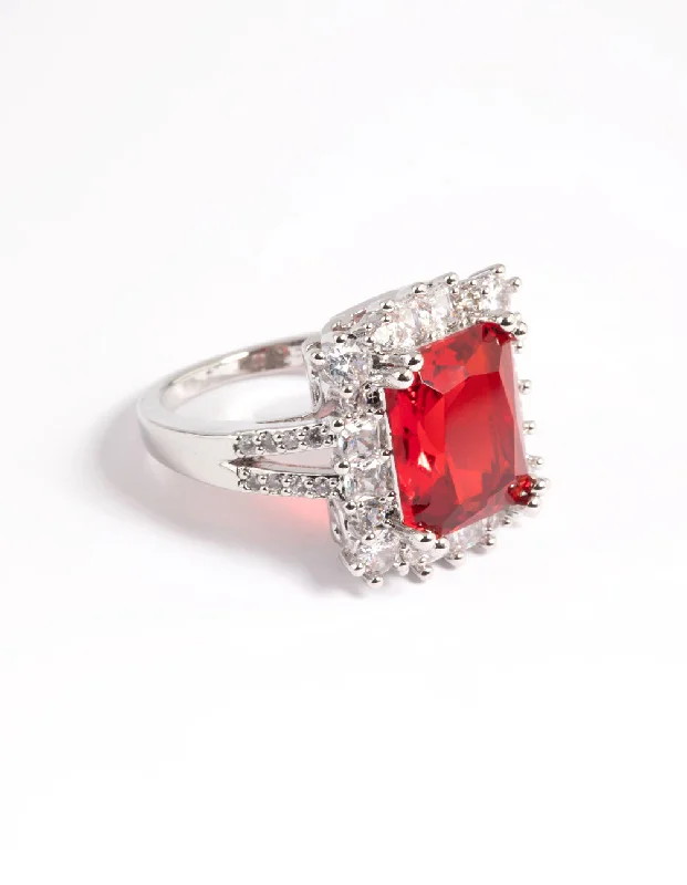 Men's Tourmaline Engagement Rings in 18K Two - Tone Gold with a Floral - Inspired SettingSilver Cubic Zirconia Red Asscher Ring Men's Tourmaline Engagement Rings in 18K Two - Tone Gold with a Floral - Inspired SettingSilver Cubic Zirconia Red Asscher Ring