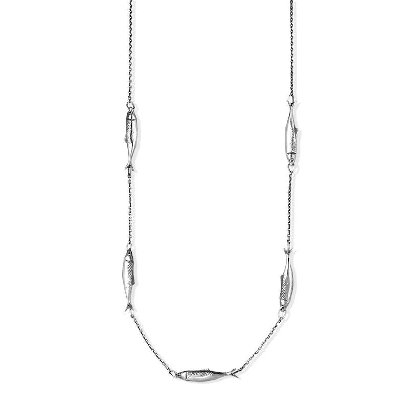kids chain necklaces safetySterling Silver Emma Stothard Silver Darling Five Fish Chain Necklace kids chain necklaces safetySterling Silver Emma Stothard Silver Darling Five Fish Chain Necklace