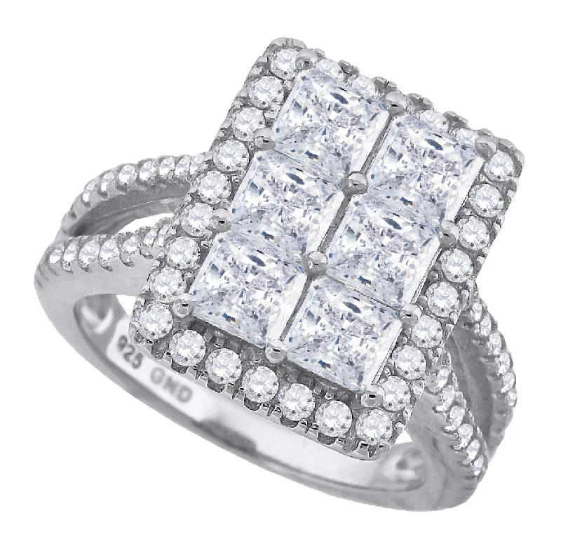 Men's Tourmaline Engagement Rings in 18K Two - Tone Gold with a Floral - Inspired SettingKeene Jewelers 925 Sterling Silver Womens Cubic Zirconia Rectangle Engagement Ring Size 6