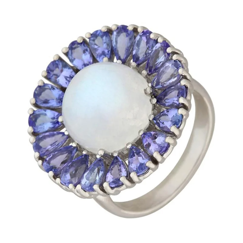 Sapphire Gemstone Rings in 18K White Gold with Diamond Accents for an Elegant Engagement925 Sterling Silver Rainbow Moonstone and Tanzanite Ring Sapphire Gemstone Rings in 18K White Gold with Diamond Accents for an Elegant Engagement925 Sterling Silver Rainbow Moonstone and Tanzanite Ring