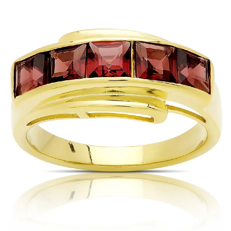 Garnet Gemstone Rings in 18K Gold Vermeil with Intricate Engravings for a Traditional AestheticDolce Giavonna Gold Over Sterling Silver Garnet Band Ring Garnet Gemstone Rings in 18K Gold Vermeil with Intricate Engravings for a Traditional AestheticDolce Giavonna Gold Over Sterling Silver Garnet Band Ring